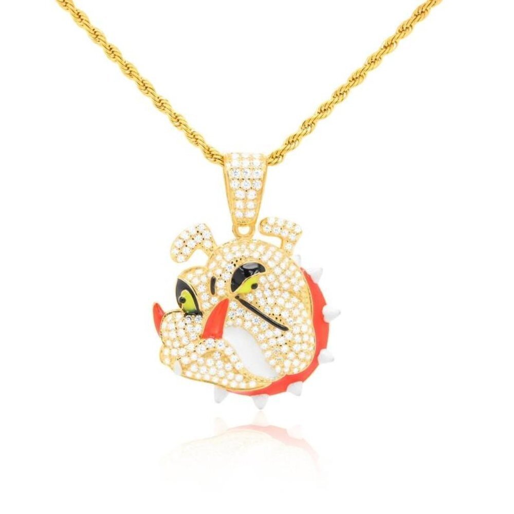 14k Hip Hop French Bull Dog Pendant / Mens Pendant